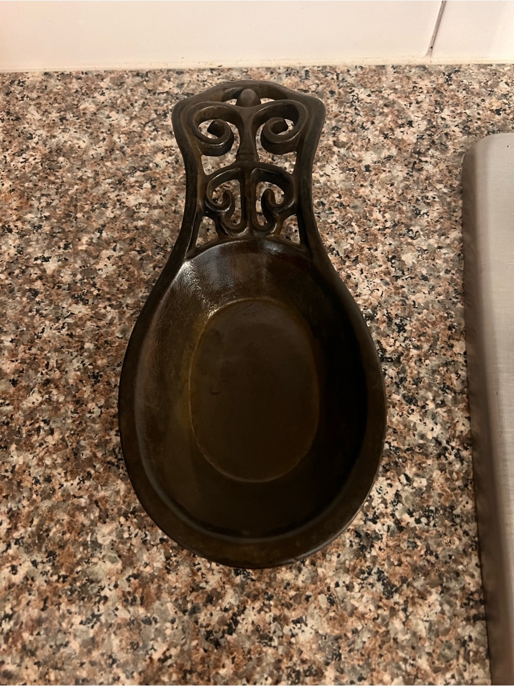 Vintage Cast Iron Spoon Rest Black